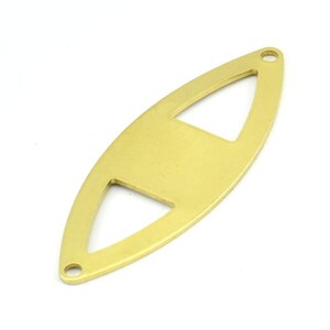 Brass Marquise Charm, 12 Raw Brass Marquise Shape Stamping Blank Charms With 2 Holes Earrings, Findings (45x16x0.80mm) B0284