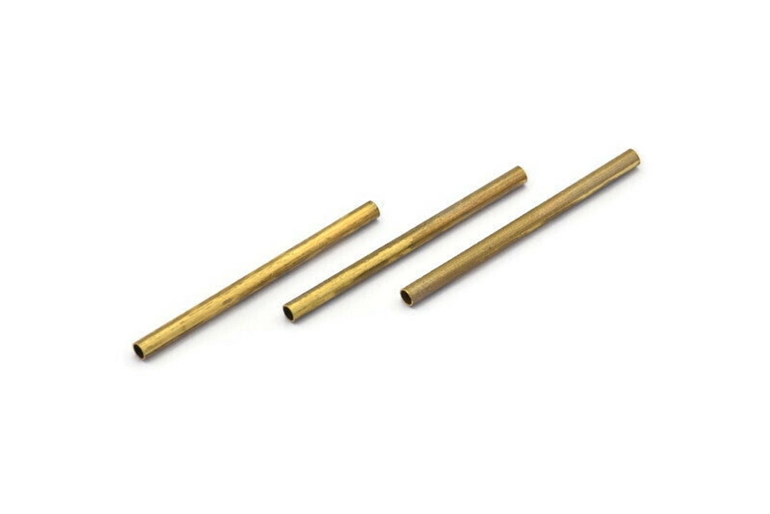 Brass Long Tube, 40 Brass Tube Beads, Brass Tubes, Jewellery Findings