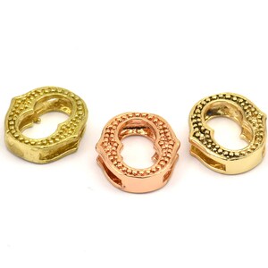 Pingentes de 3 letras, 3 alfabetos de letras de latão, opções de acabamento em ouro rosa e ouro, letras maiúsculas, pingente inicial de letra para colares personalizados