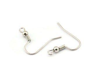 Iron Earring Hook, Ear Wires, Earring Findings, Earring Hooks (19mm) A5903