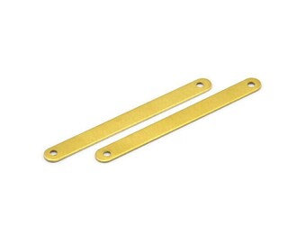 Brass Connector Blank, 50 Raw Brass Connector Blanks (39x3.8mm) A0689