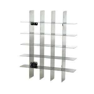 Custom Stainless Steel Wall Shelf, Modular Grid Floating Display, Personalized Metal Rack, Made to Order Industrial Steel Wall Decor SMP3288