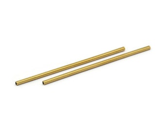Brass Choker Findings, 25 Huge Raw Brass Square Tubes (2x70mm) Bs 1573