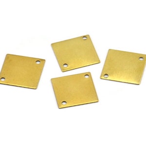 Brass Diamond Connector, 20 Raw Brass Diamond Connectors With 2 Holes, Charms, Findings (13mm) Brs421 A0542
