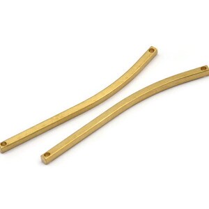 Tiny Necklace Bar, 12 Raw Brass Bar With 2 Holes, Necklace, Earring Findings (50x2mm) BS 2188