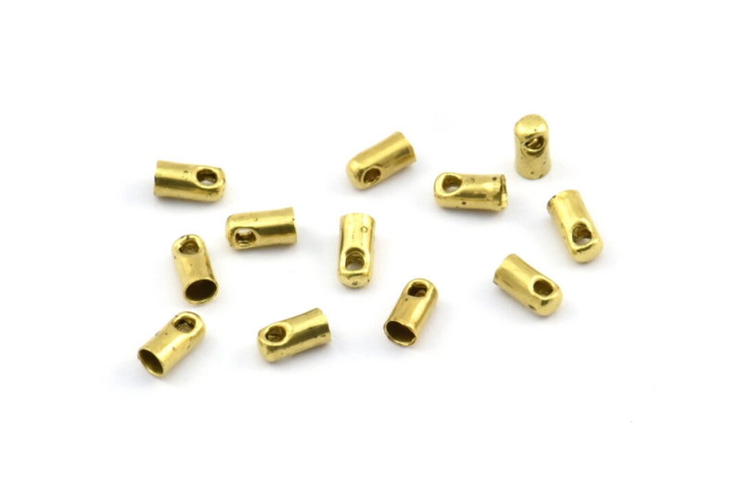 Brass Tassel End Caps 250 Raw Brass End Cap With 1 Hole Cord Etsy