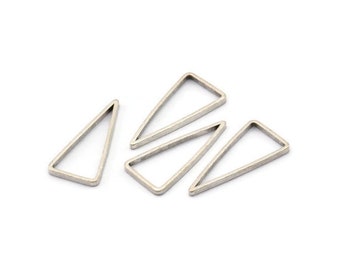 18mm Silber Dreieck, 24 Antik Silber Messing Dreieck Ringe, Verbinder (18x8.5x1mm) BS 1729