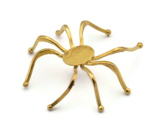 Brass Spider Settings, 40 Raw Brass Spider Setting Bases (50x50mm) N0058