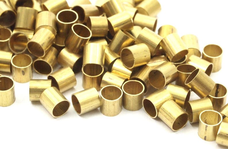 5mm Tube Bead 100 Raw Brass Tube Beads 5x5mm Bs 1460 Etsy