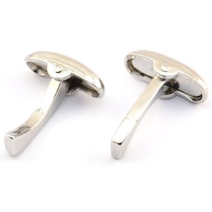 Silver Cufflink Finding, 6 Silver Tone Cufflink Blanks A0650