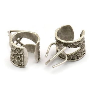 Claw Ring Settings - Antique Silver Plated Brass 4 Claw Ring Blanks For Natural Stones E657