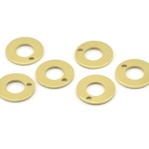 Brass Circle, 50 Raw Brass Round Disc, Brass Circle Charm With 1 Hole, Bead Caps, Findings (12x0.80mm) M366