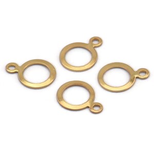 Gold Circle Charm, 50 Gold Plated Brass Circle Charms, Findings (8mm) Brs 93 A0533 Q0378