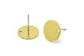 Brass Round Earring, 8 Raw Brass Round Earring Studs (12x0.80mm) M040 A1548