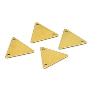 Raw Brass Triangles, 50 Raw Brass Triangle Charms With 2 Holes 12x14mm A0014 image 1