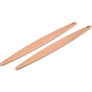 Rose Gold Necklace Bar, 2 Rose Gold Plated Brass Bar Charms With 1 Hole, Earrings, Pendants (62x6x1mm) D0688 Q0757