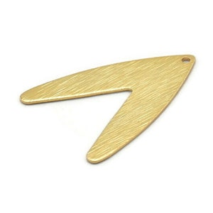 May include: Gold-toned metal pendant shaped like a V with a brushed finish. The pendant has a small hole at the top for attaching a chain or cord.