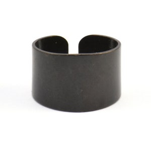 Ringfästen för lödning - 6 justerbara, släta ringfästen i oxiderad mässing, svart, för lödning (19 mm) Mn53 S790