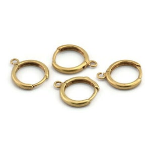 Brass Leverback Earring, 12 Raw Brass Leverback Earrings, Findings (14mm) A0789