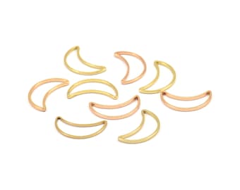 Roséguld / Guldmånering, 12 roséguldpläterade - Guldpläterade mässingsmånar (15x8,5 mm) Bs1163m D0150 Q0360