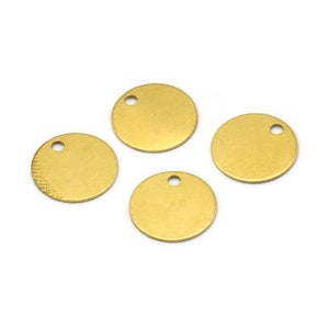 Runde Messing Charme, 100 Rohmessing Cabochon Tags, Stamping Tags (10 mm) Brs 71 A0289