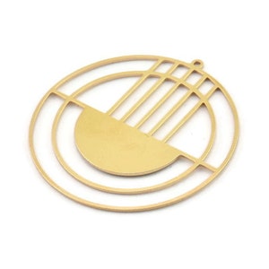 Brass Geometric Charm, Raw Brass Circle Charms, Brass Earring Charms, Brass Charms for Jewelry Making (44x42x0.80mm) SMP1417 A3274