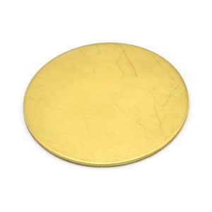 Round Personalized Blank, 5 Raw Brass Stamping Blanks, Tags Without Holes (38x1mm)  b0113