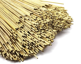 Brass Himmeli Tubes - 24 Raw Brass Himmeli DIY Tube Beads (2.5x175mm)