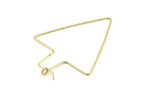 20pcs Brass Earring Wire Raw Brass Arrow shape Ear Wire charm Pendant