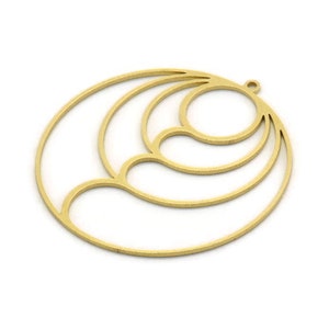 Brass Round Charm, Raw Brass Round Shaped Charm With 1 Loop, Charm Pendants (40x38x0.80mm) SMP0543