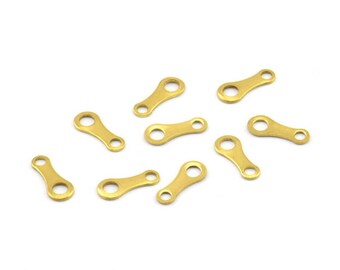 Conector de corrente de latão, 100 descobertas de conector de corrente de latão bruto (9 x 3 mm) Brs 186 A0236