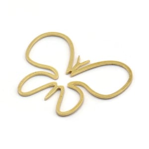 Ciondolo a forma di farfalla in ottone, 12 ciondoli a forma di farfalla in ottone grezzo, accessori per orecchini (30x37x0,80 mm) A4934