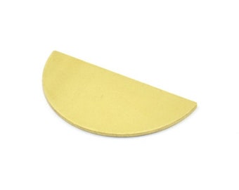 Brass Circle Blank, 10 Raw Brass Semi Circle Blanks Without Holes (30x15x0.80mm) B0156