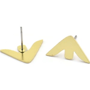 Brass Arrowhead Earring, 8 Raw Brass Arrowhead Shaped Stud Earrings (10x17x0.80mm) A2791