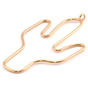 Rose Gold Cactus Earring Wires, 2 Rose Gold Plated Cactus Earrings Findings, Jewelry Supplies, Findings, Charms (54x31x1mm) Bs 1701 Q0304