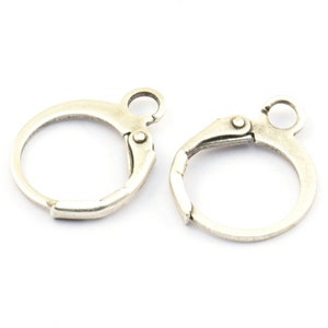 Antique Silver Earring Clasp, 25 Antique Silver Plated Brass Leverback Earring Clasps (12x14mm) (bs1100)--A0897 H0560