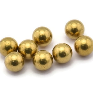 8mm Ball Beads, 20 Raw Brass Ball Beads Without Holes (8mm) Bs-1095--r005