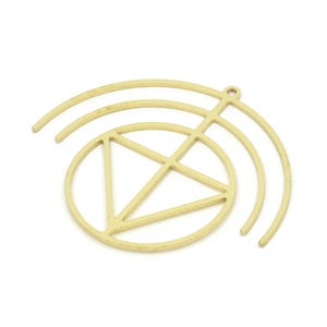 Brass Geometric Charm, Raw Brass Charms, Brass Earring Charms, Brass Charms for Jewelry Making (36x41x0.80mm) SMP1956