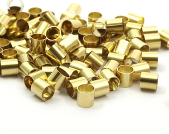 Tiny Brass Tube, 100 Raw Brass Tubes, (4x4mm) Bs1450