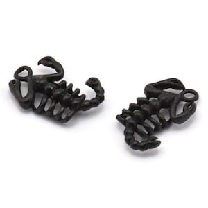 Black Scorpion Pendant, 3 Oxidized Black Brass Scorpion Charms, Jewelry Supplies, Findings (17x10mm) N0331