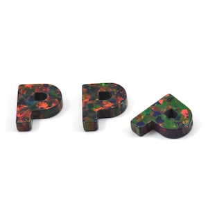 Letra Opal P - Letra Inicial Opal Snythetic (10x8x2,50 mm) F019