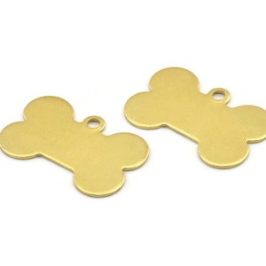 Brass Dog Bone Charm, 8 Raw Brass, Dog Bone Tag, Dog Necklace, Brass Dog Bone Pendant, Dog Tag For Collar (28x18x0.80mm) A1973
