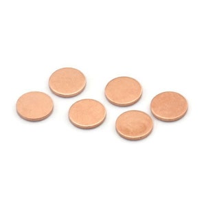 Copper Round Tag, 50 Raw Copper Brass Round Stamping Blanks, Findings (7x0.80mm) M01607