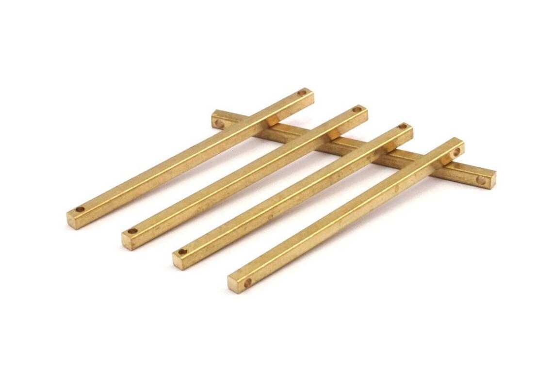 Brass Necklace Bar 12 Raw Brass Bars With 2 Holes 40x2x2mm Etsy