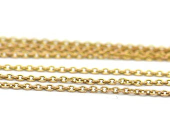 Raw Brass Chain, Raw Brass Soldered Chain (1.7x1.3mm) 3m-5m-10m-20m-50m-90m Mb 7-5 Z064