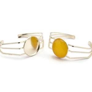 Silver Triple Bracelet, 1 925K Sterling Plated Brass Triple Bracelet 25mm Pad Size (68x17x1.5mm) R033
