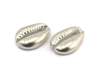 Hallazgo de concha de plata, 2 hallazgos de concha de cauri de plata 925, colgantes, dijes, aretes, cuentas de 16 a 23 mm E276
