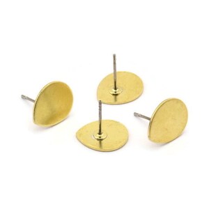 Brass Drop Earring, 10 Raw Brass Drop Stud Earrings (12x0.70mm) M01523 A2425