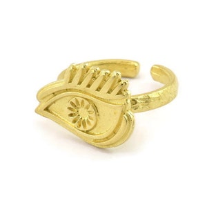 Brass Eye Ring, Raw Brass Eye Rings, Adjustable Rings, Evil Eye Rings - N2526