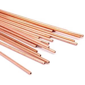 Himmeli 150 mm kopparrör - 15 råa kopparrörspärlor (2 x 150 mm) D0363 bild 1